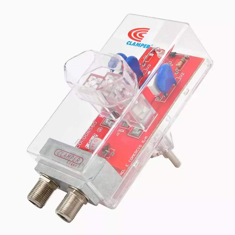 Image 1 of 3 of DPS 1 Tomada Energia + Cabo Coaxial e Tv Clamper