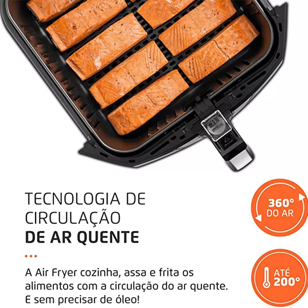 Image 1 of 3 of Fritadeira Elétrica Air Fryer 8 Litros Mondial AFN80 5993-02