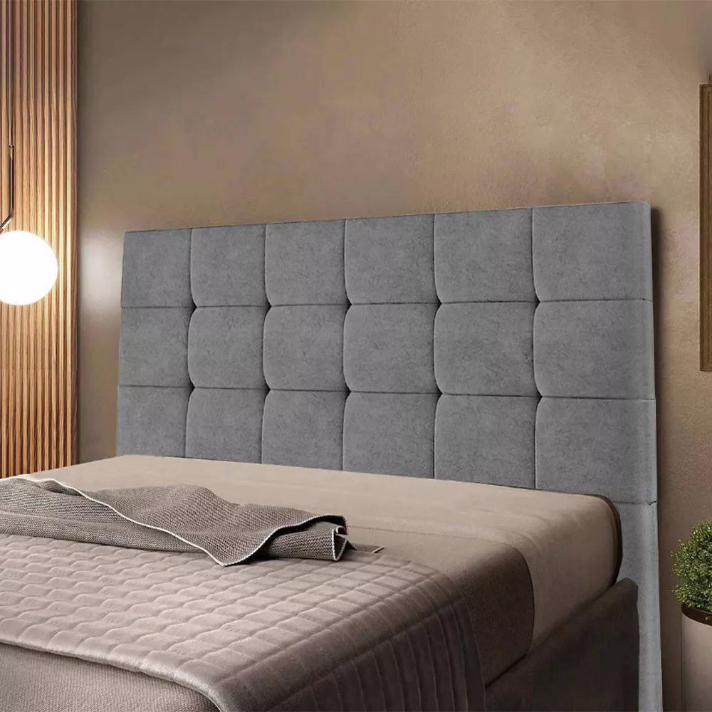 Image 1 of 5 of Cabeceira Cama Box Casal 1,40 Estofada Julia Suede amassado Speciale Home