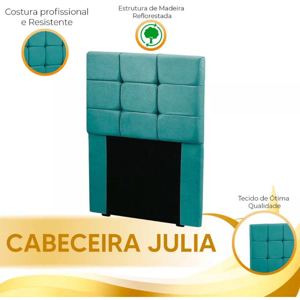 Image 3 of 4 of Cabeceira Estofada Cama Box Solteiro 0.90 Julia Veludo Speciale Home