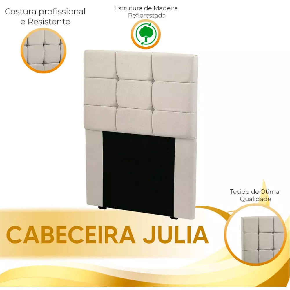 Image 3 of 4 of Cabeceira Estofada Cama Box Solteiro 0.90 Julia Veludo Speciale Home