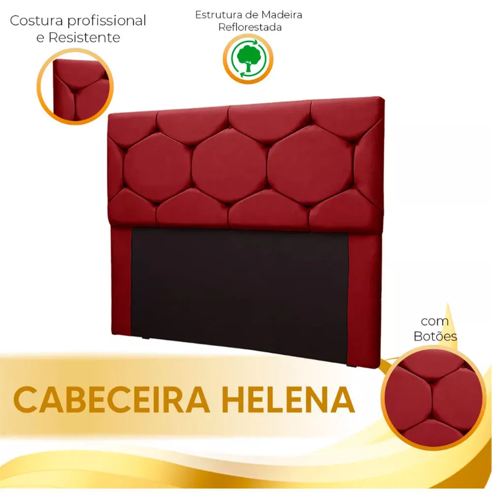 Image 5 of 6 of Cabeceira Estofada Helena 1,95 King Size Veludo Speciale Home