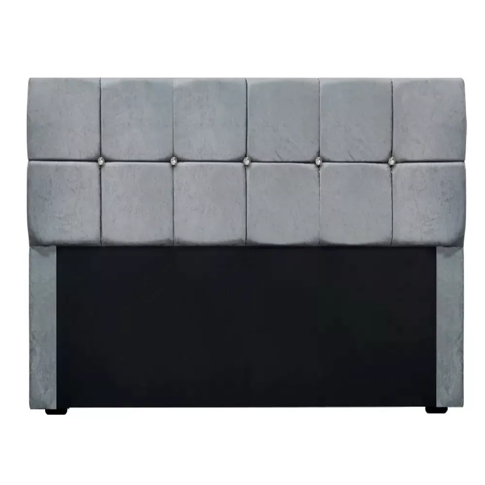 Image 2 of 12 of Conjunto Cabeceira Mila + Calçadeira Munique 160cm Veludo Cinza Speciale Home