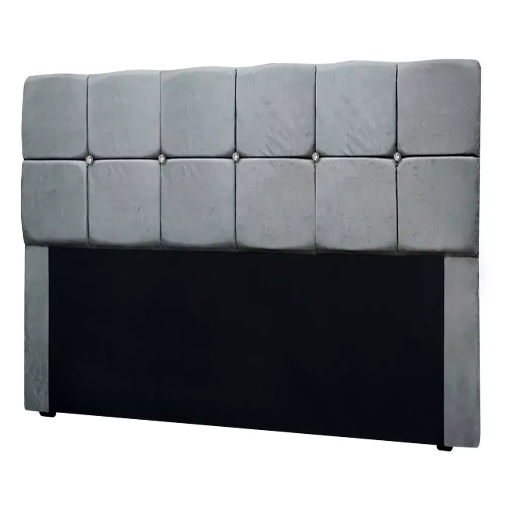 Image 3 of 12 of Conjunto Cabeceira Mila + Calçadeira Munique 160cm Veludo Cinza Speciale Home