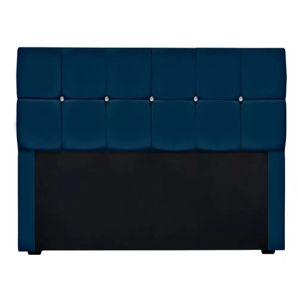Image 2 of 11 of Conjunto Cabeceira Mila + Calçadeira Munique 195cm Veludo Azul Speciale Home