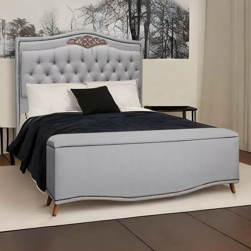Image 1 of 7 of Conjunto Cabeceira e Calçadeira Holanda 140cm Linho Speciale Home