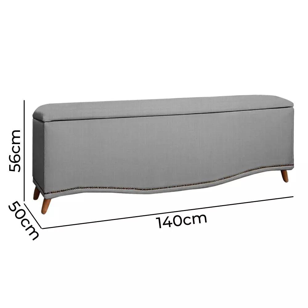 Image 5 of 7 of Conjunto Cabeceira e Calçadeira Holanda 140cm Linho Speciale Home