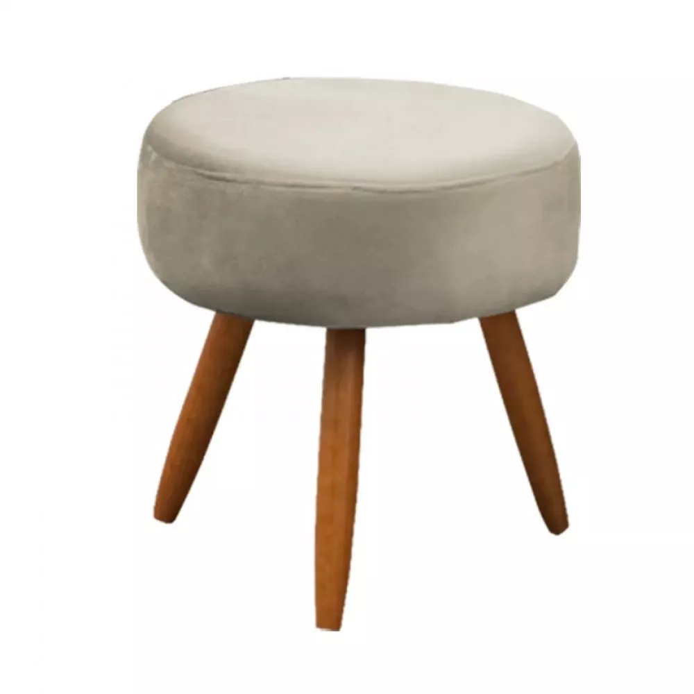 Image 8 of 10 of Conjunto de 2 Poltronas e 2 Puff Opala Veludo Bege Marfim Speciale Home