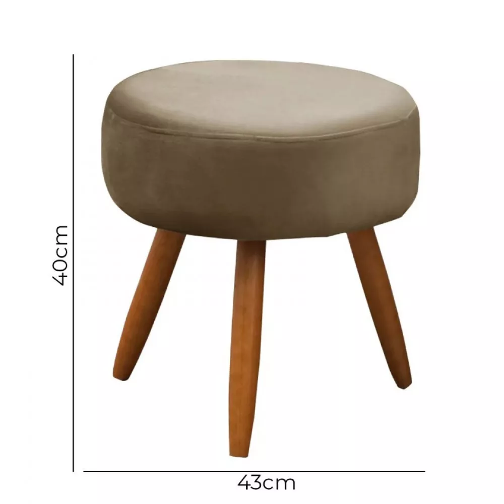 Image 10 of 12 of Conjunto de 2 Poltronas e 2 Puff Opala Veludo Marrom Castor Speciale Home