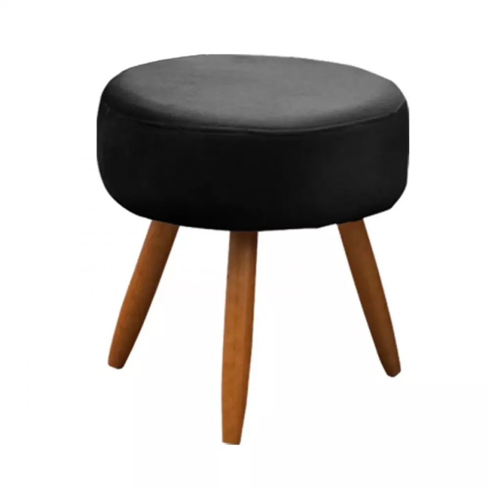Image 9 of 12 of Conjunto de 2 Poltronas e 2 Puff Opala Veludo Preto Speciale Home