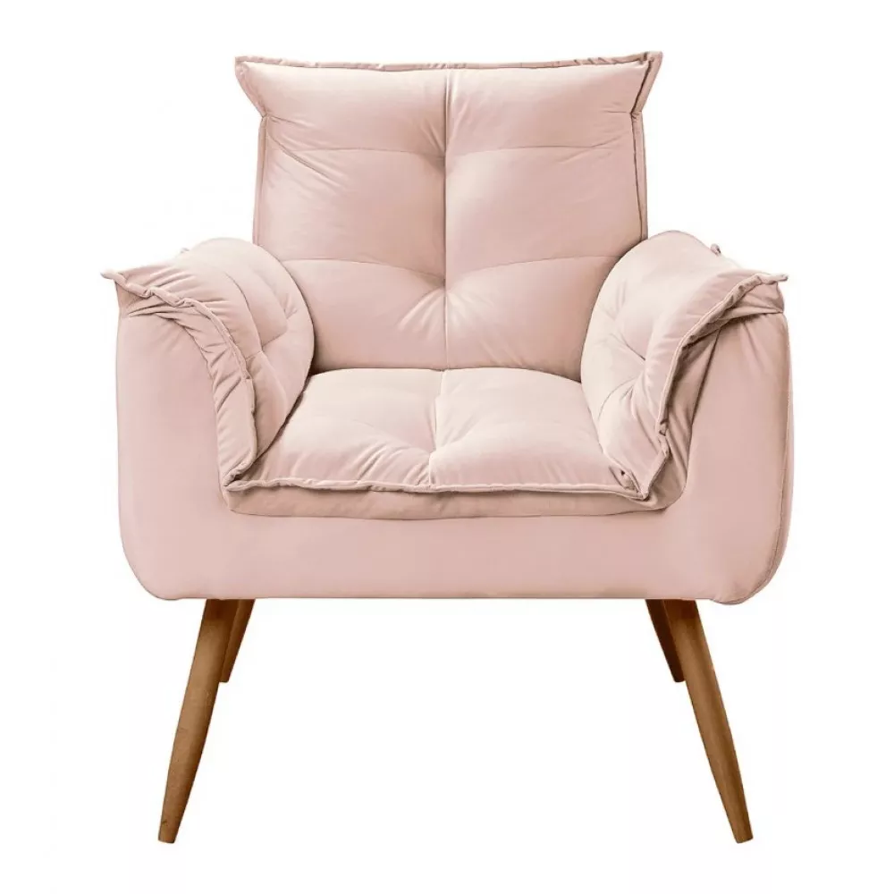 Image 3 of 12 of Conjunto de 2 Poltronas e 2 Puff Opala Veludo Rose Speciale Home