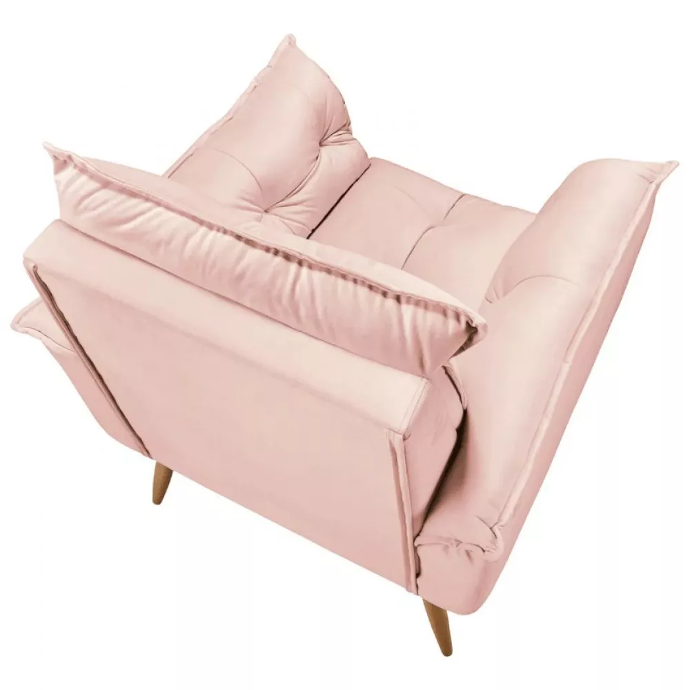Image 6 of 12 of Conjunto de 2 Poltronas e 2 Puff Opala Veludo Rose Speciale Home