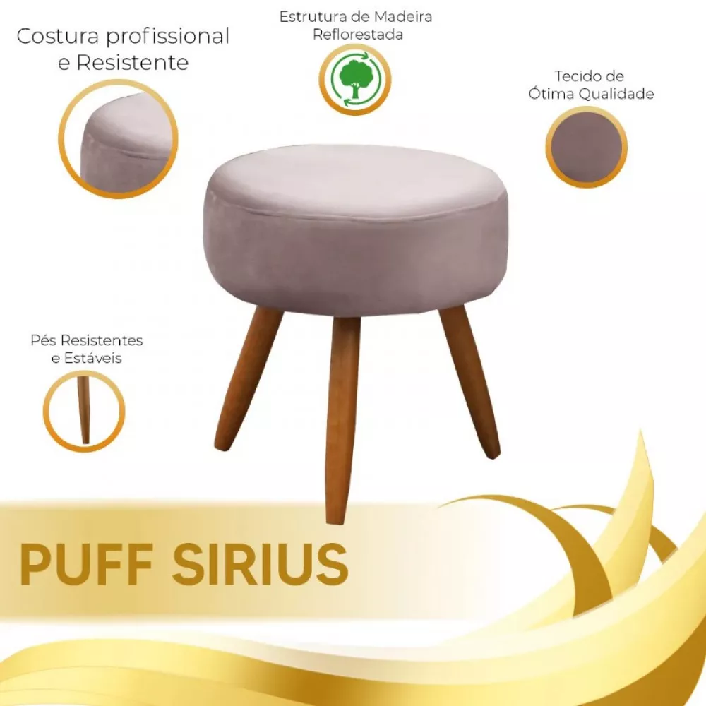Image 11 of 12 of Conjunto de 2 Poltronas e 2 Puff Opala Veludo Rose Speciale Home