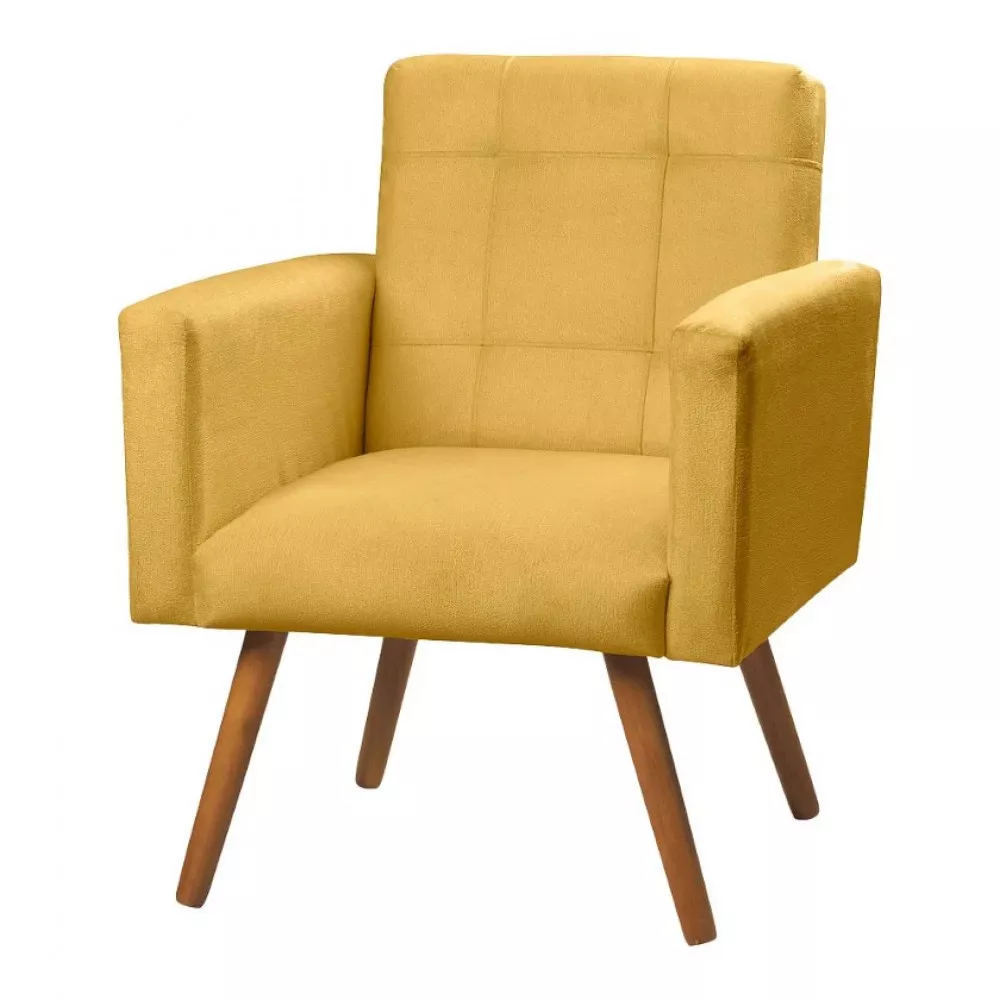 Image 1 of 7 of Conjunto de 2 Poltronas Decorativas Sabrina Veludo Amarelo Speciale Home