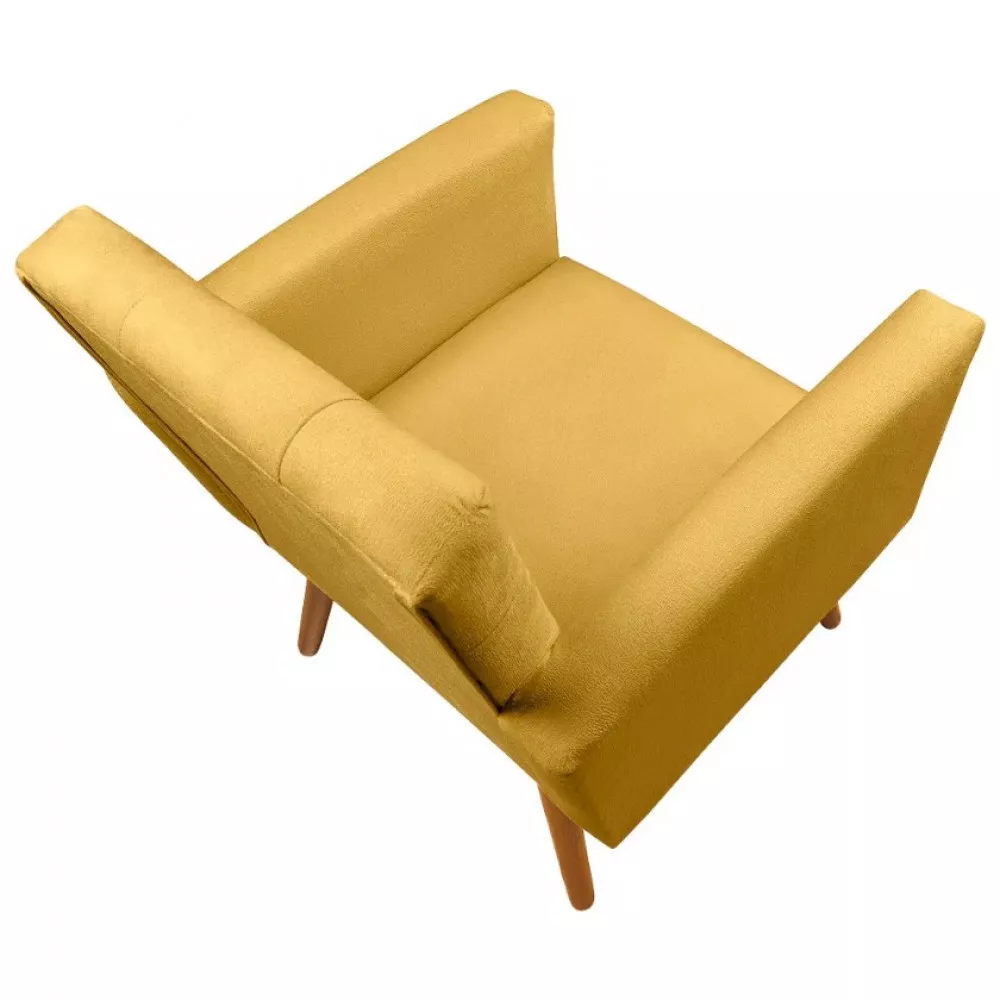 Image 4 of 7 of Conjunto de 2 Poltronas Decorativas Sabrina Veludo Amarelo Speciale Home