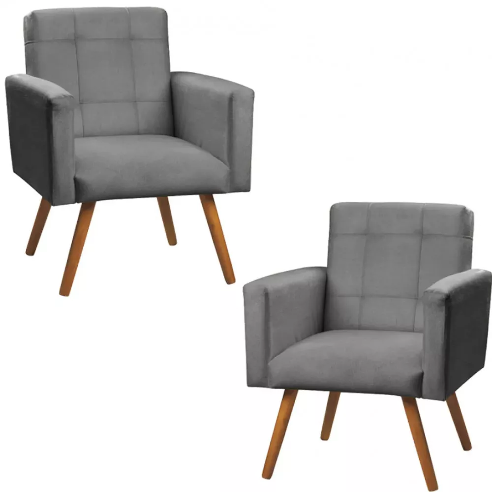 Image 0 of 7 of Conjunto de 2 Poltronas Decorativas Sabrina Veludo Speciale Home