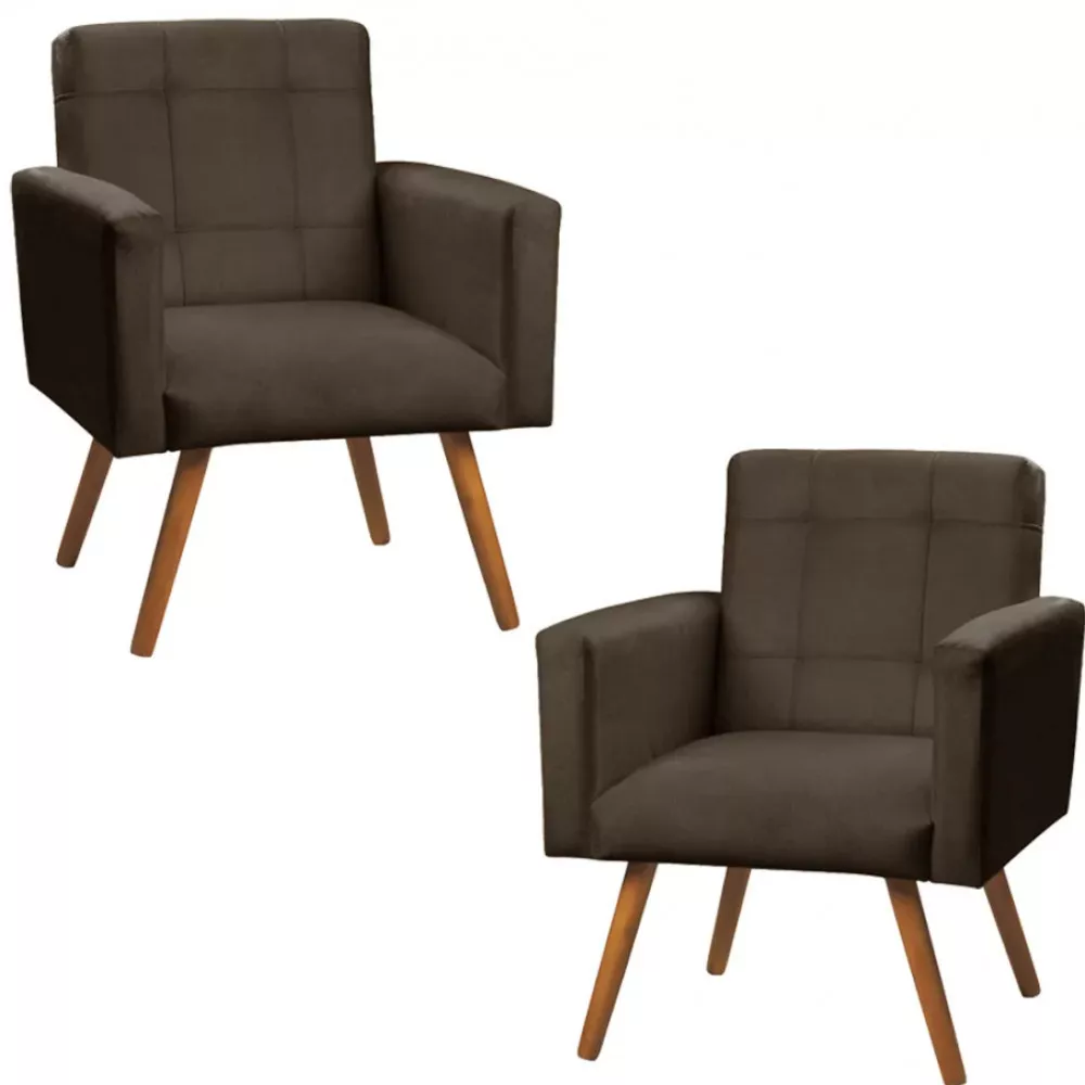 Image 0 of 7 of Conjunto de 2 Poltronas Decorativas Sabrina Veludo Speciale Home