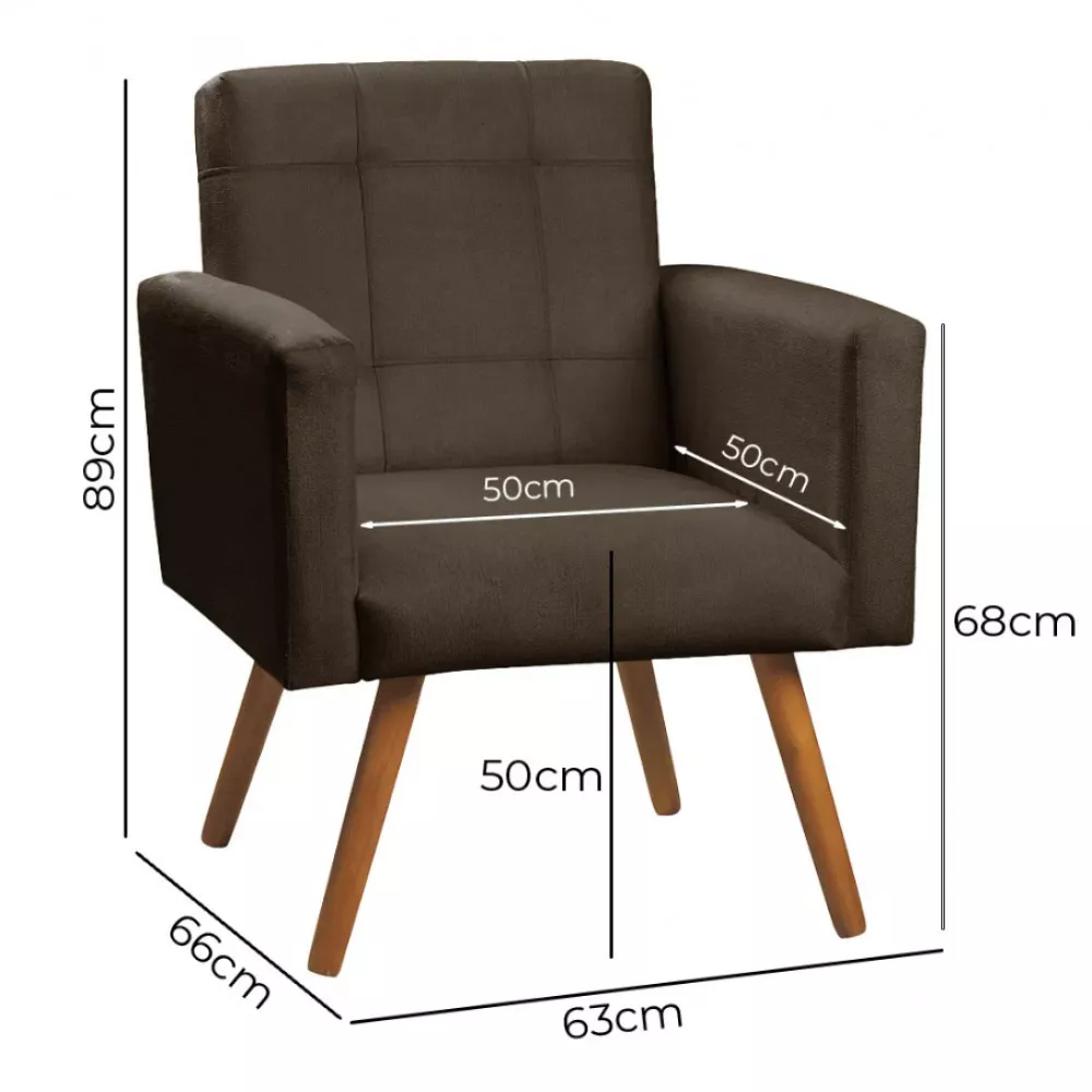 Image 4 of 7 of Conjunto de 2 Poltronas Decorativas Sabrina Veludo Speciale Home
