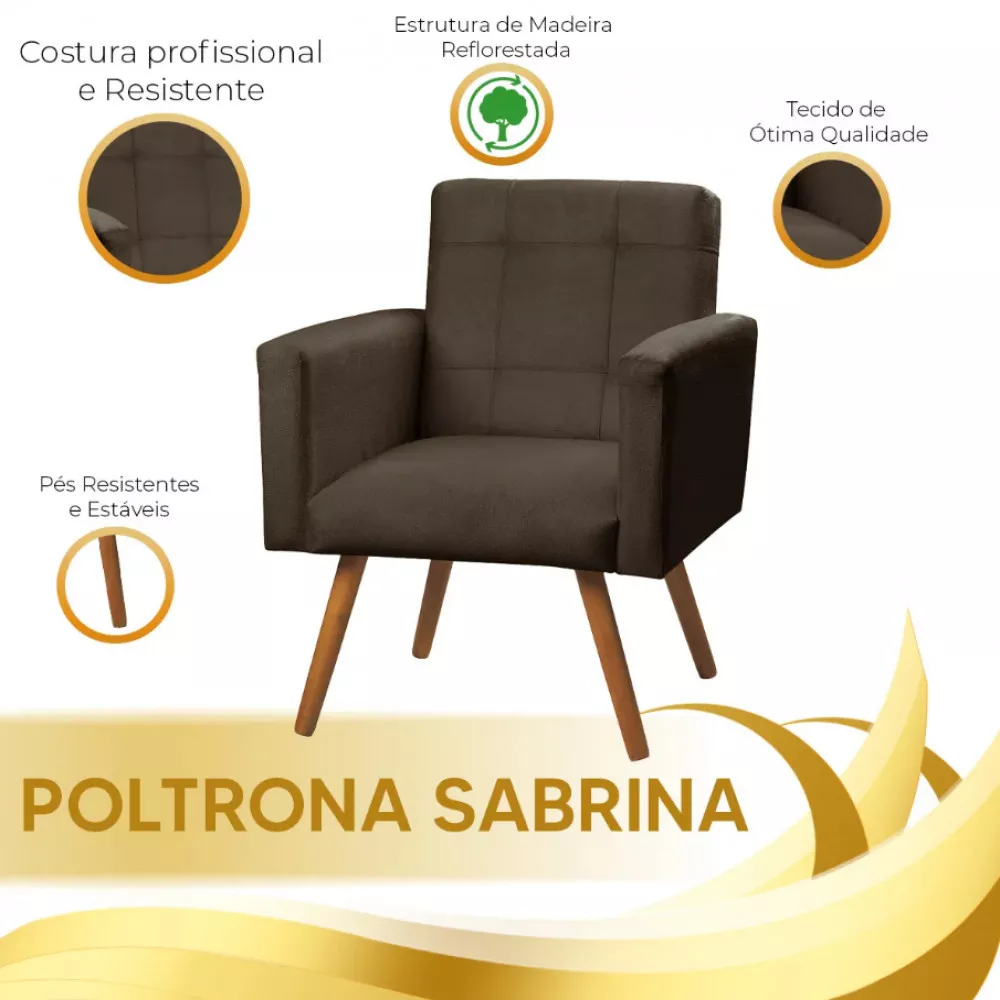 Image 6 of 7 of Conjunto de 2 Poltronas Decorativas Sabrina Veludo Speciale Home