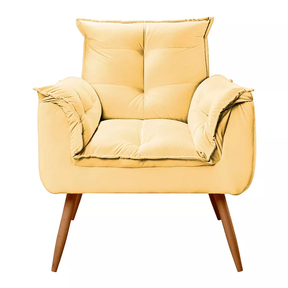 Image 2 of 9 of Conjunto de 2 Poltronas Opala Veludo Amarelo Speciale Home