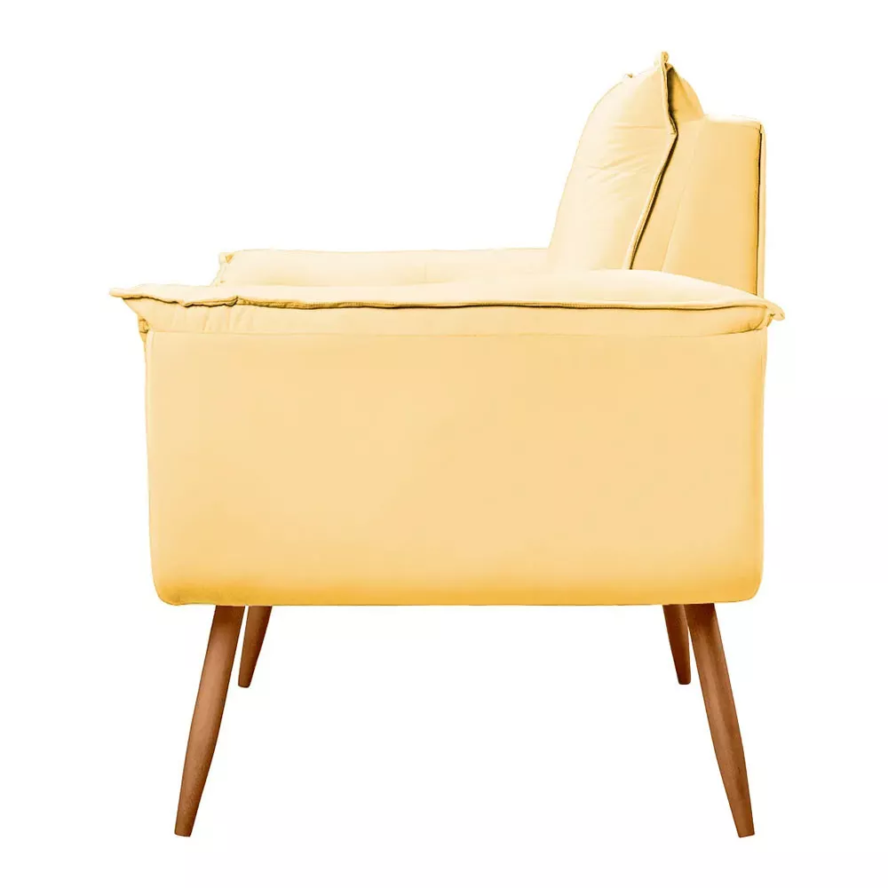 Image 3 of 9 of Conjunto de 2 Poltronas Opala Veludo Amarelo Speciale Home