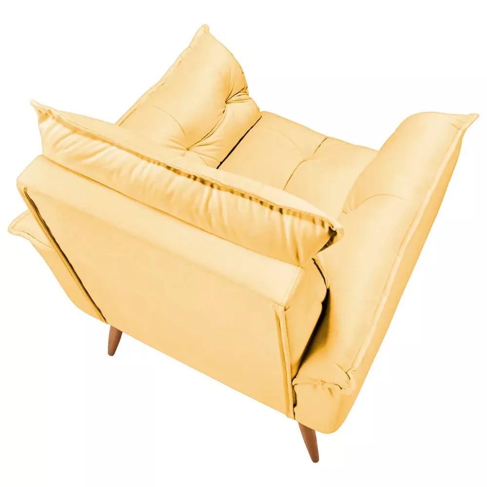 Image 5 of 9 of Conjunto de 2 Poltronas Opala Veludo Amarelo Speciale Home
