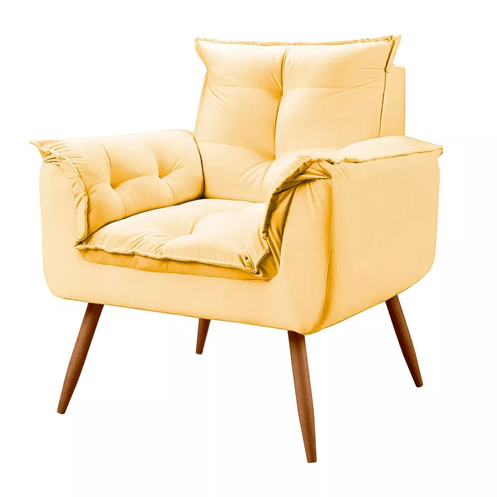 Image 6 of 9 of Conjunto de 2 Poltronas Opala Veludo Amarelo Speciale Home