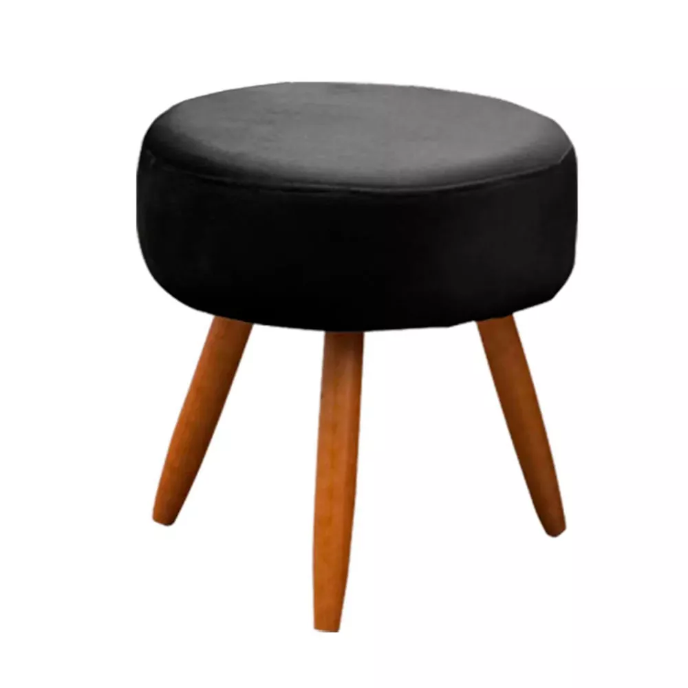 Image 7 of 10 of Conjunto Namoradeira e Puff Opala Veludo Preto Speciale Home