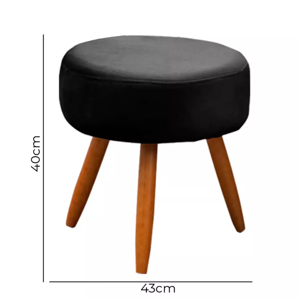 Image 8 of 10 of Conjunto Namoradeira e Puff Opala Veludo Preto Speciale Home