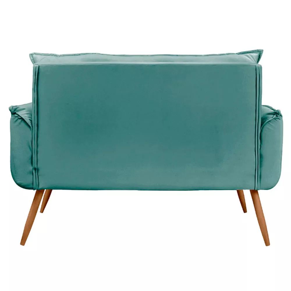 Image 4 of 10 of Conjunto Namoradeira Puff Opala Veludo Turquesa Ciano Speciale Home