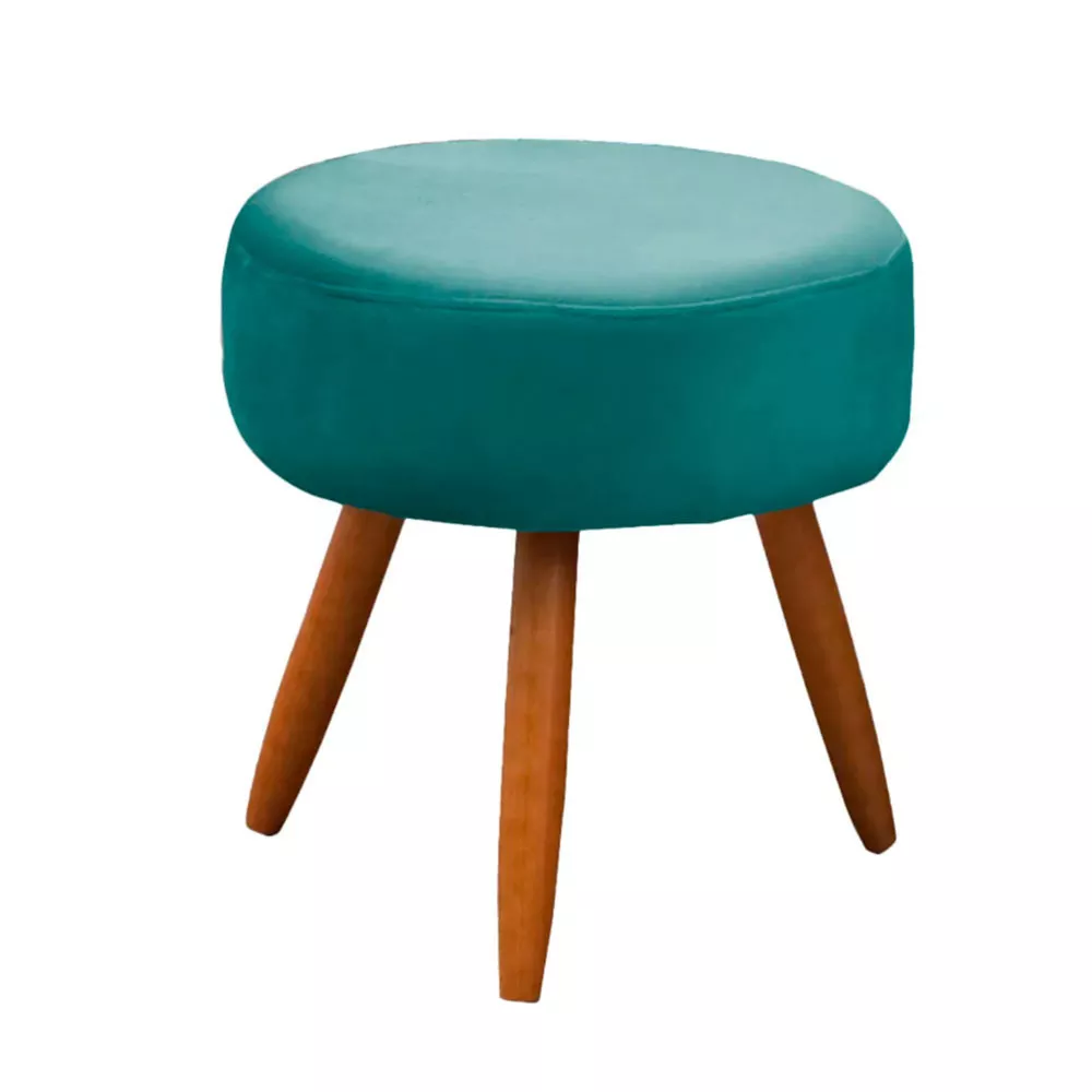 Image 7 of 10 of Conjunto Namoradeira Puff Opala Veludo Turquesa Ciano Speciale Home