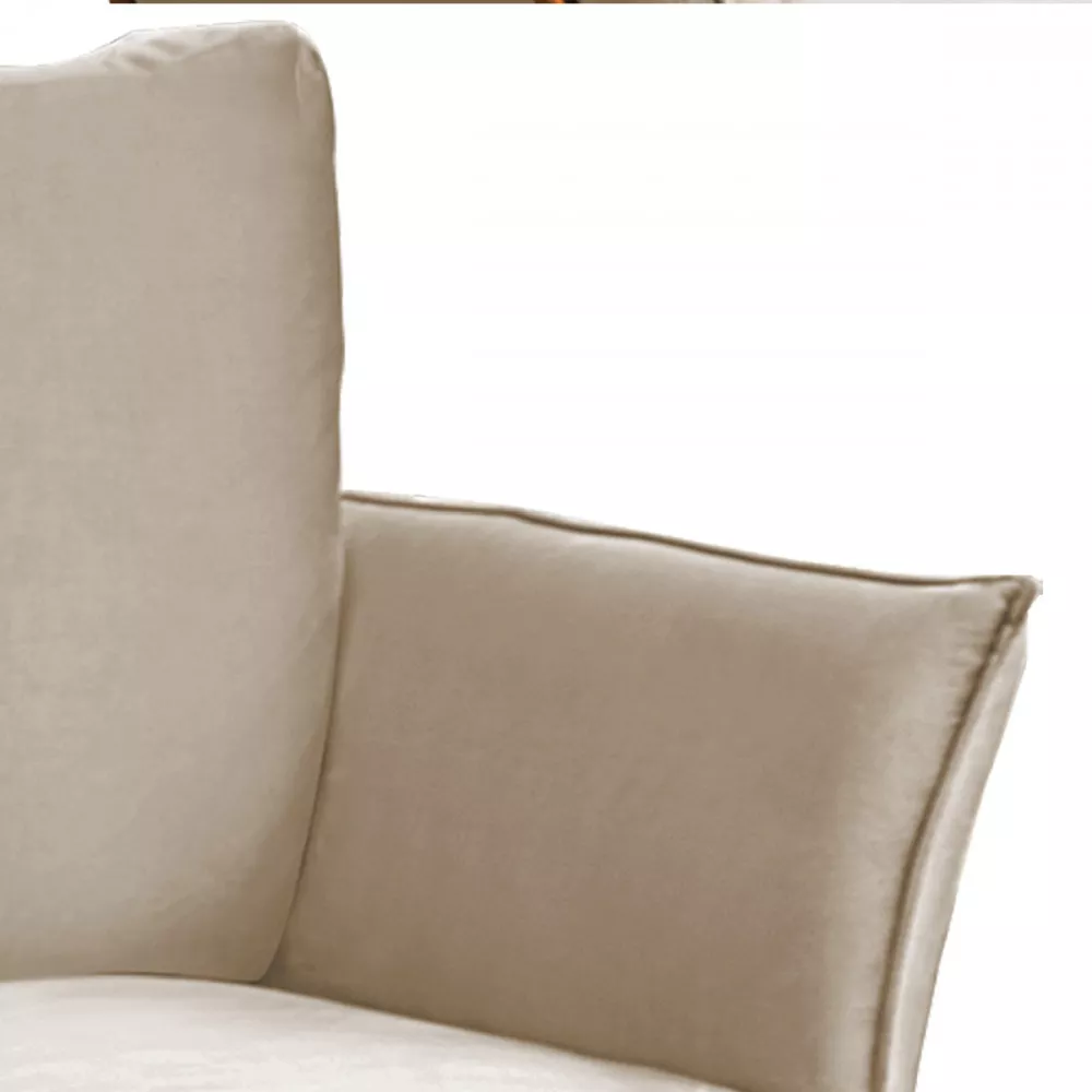 Image 3 of 7 of Kit 2 Poltronas Decorativas Para Sala, Recepção Lotus Suede Bege Com Base Bronze Speciale Home