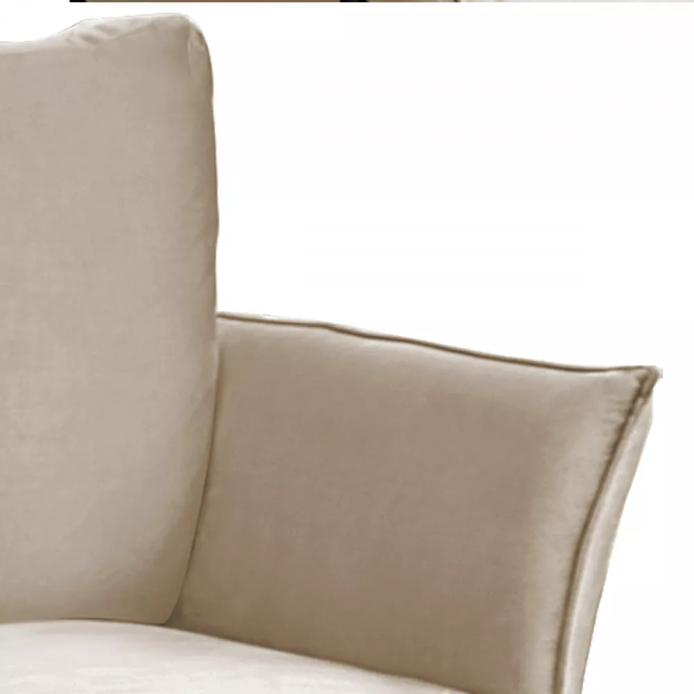 Image 3 of 7 of Kit 2 Poltronas Decorativas Para Sala, Recepção Lotus Suede Bege Com Base Preta Speciale Home