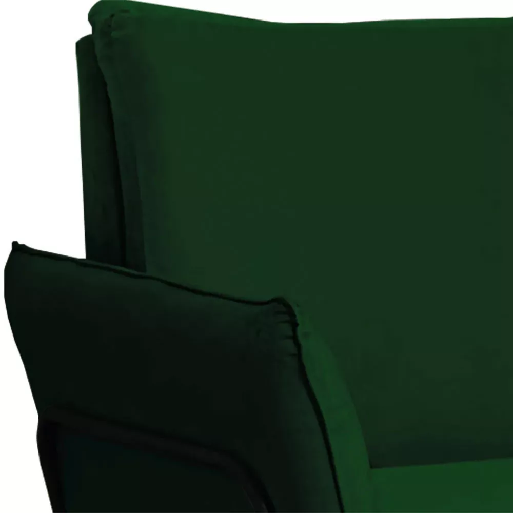 Image 3 of 7 of Kit 2 Poltronas Decorativas Para Sala Recepção Lotus Suede Verde Com Base Preta Speciale Home