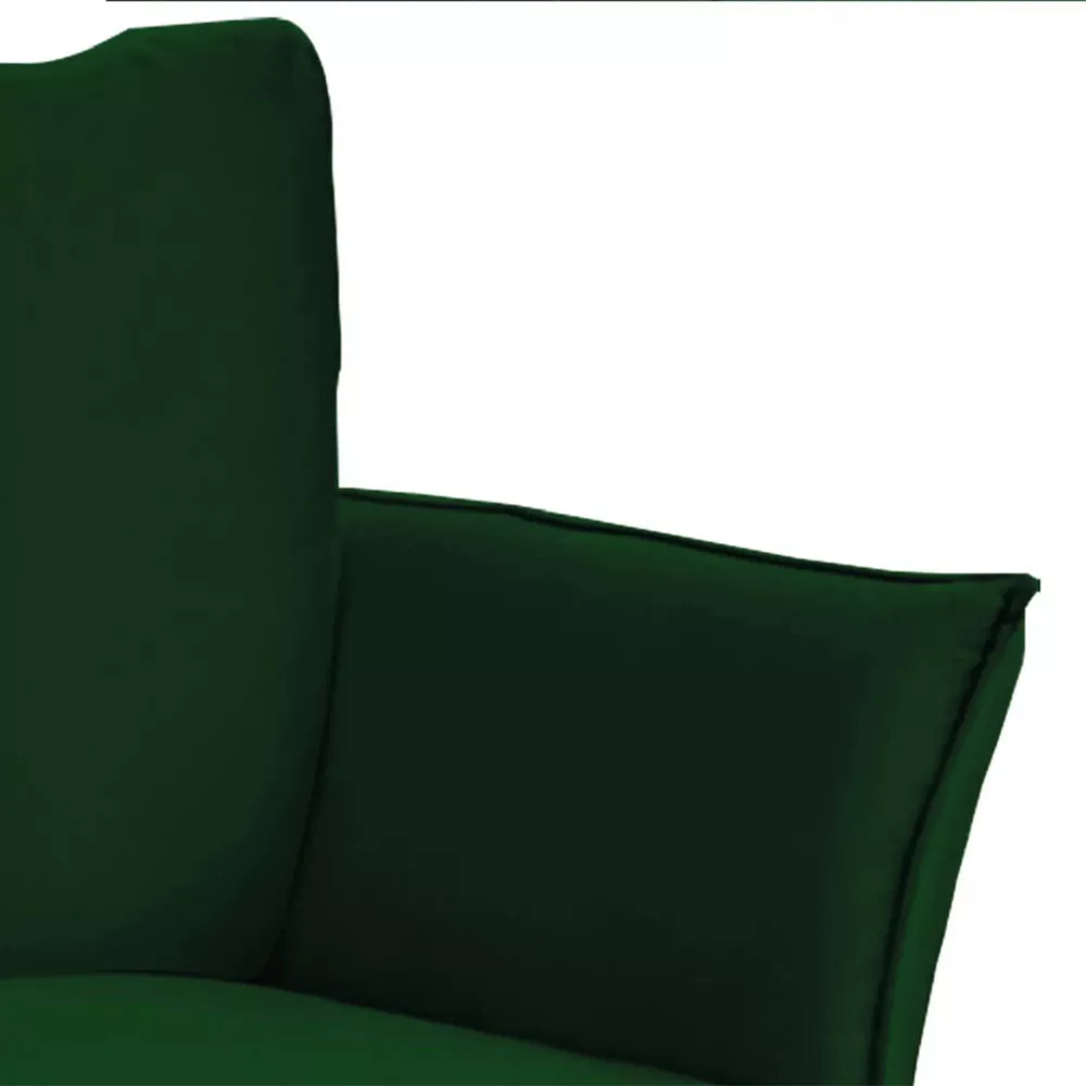 Image 4 of 7 of Kit 2 Poltronas Decorativas Para Sala Recepção Lotus Suede Verde Com Base Preta Speciale Home