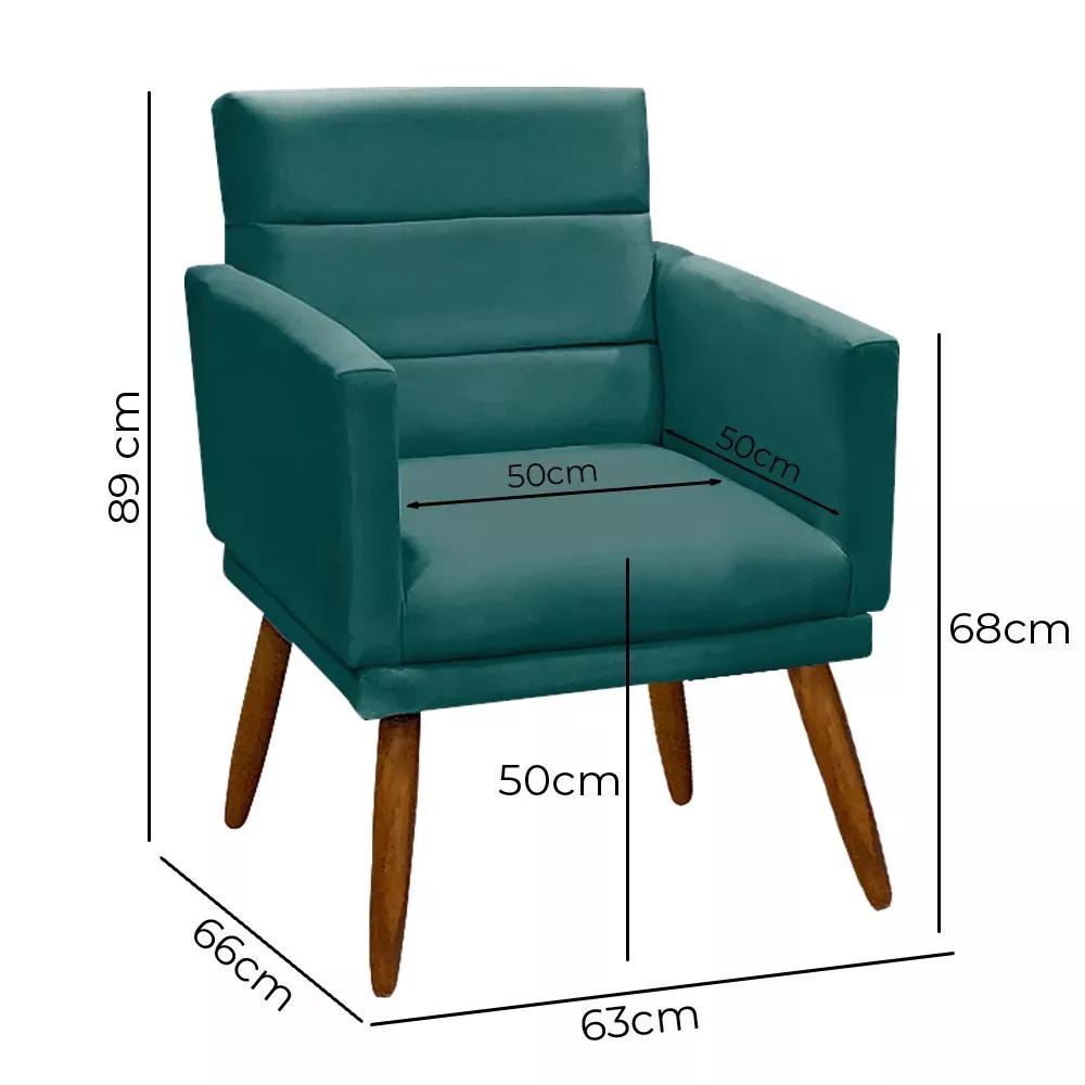 Image 2 of 12 of Kit Poltrona + Puff Nina para Sala em Veludo Ciano Speciale Home