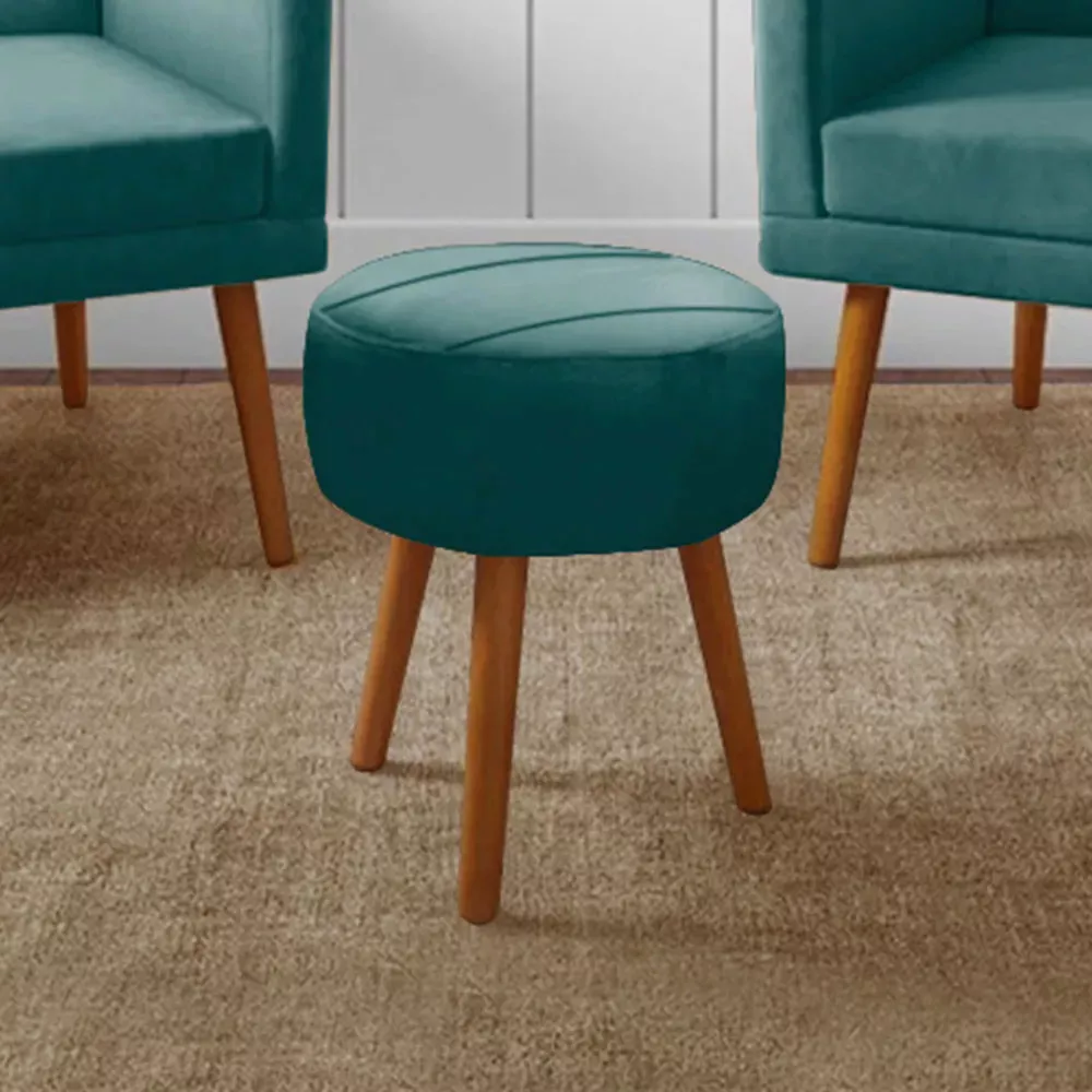 Image 8 of 12 of Kit Poltrona + Puff Nina para Sala em Veludo Ciano Speciale Home