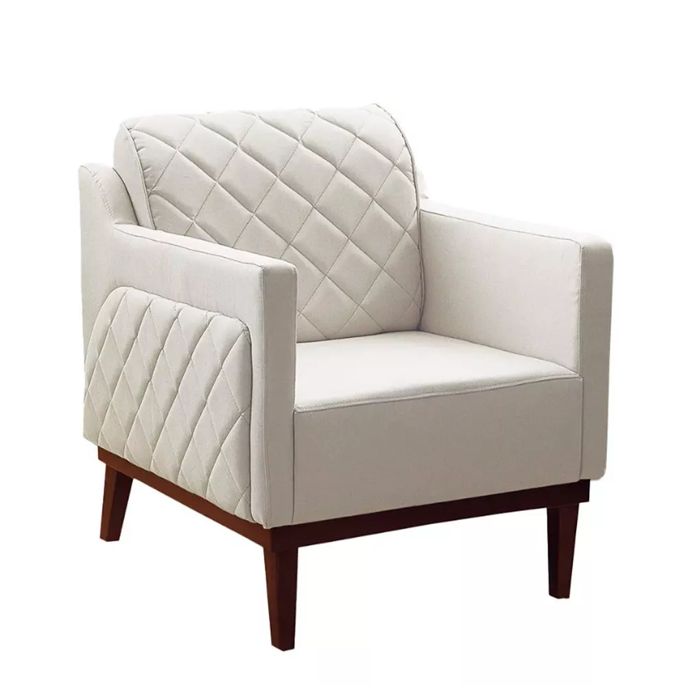 Image 0 of 5 of Poltrona Decorativa Fenix Matelassê Linho Off White Speciale Home