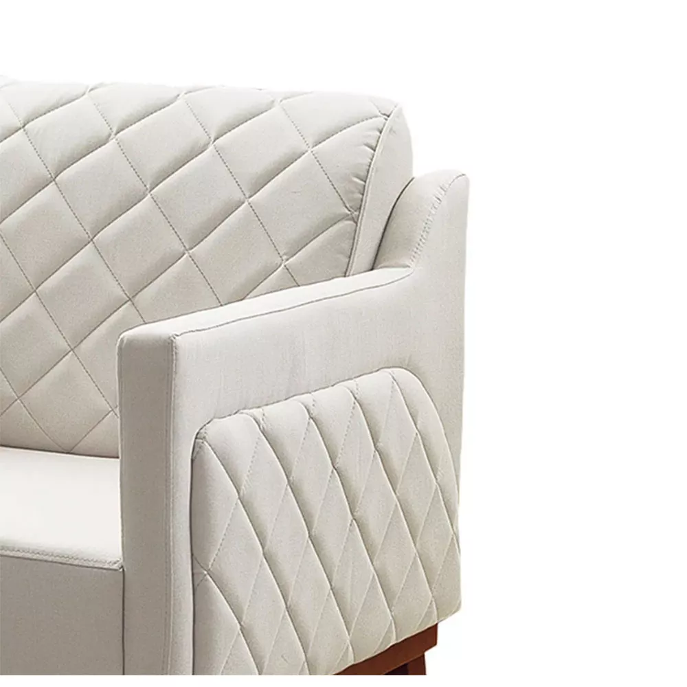 Image 2 of 5 of Poltrona Decorativa Fenix Matelassê Linho Off White Speciale Home