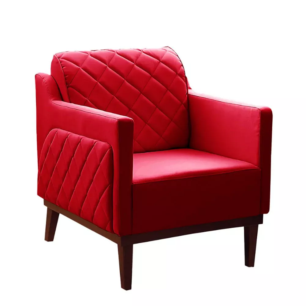 Image 0 of 5 of Poltrona Decorativa Fenix Matelassê Soft Vermelho Speciale Home