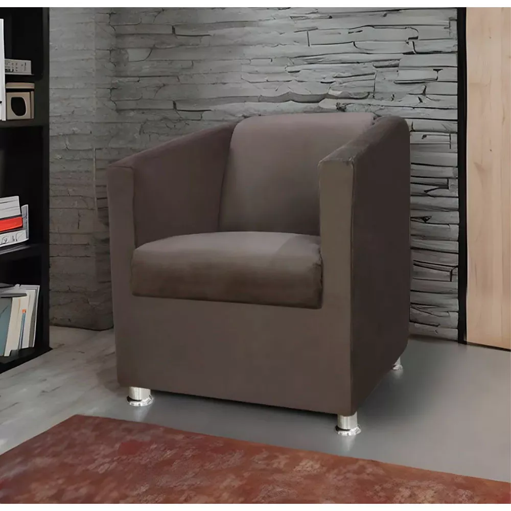 Image 1 of 7 of Poltrona Decorativa Gabi Para Recepção Sala e Quarto Suede Speciale Home