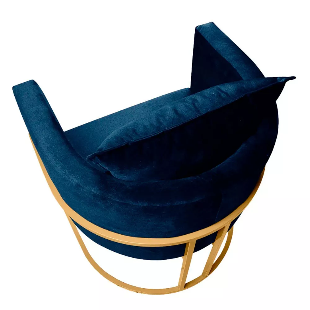 Image 3 of 7 of Poltrona Decorativa Luna Base Metal Dourado Veludo Speciale Home