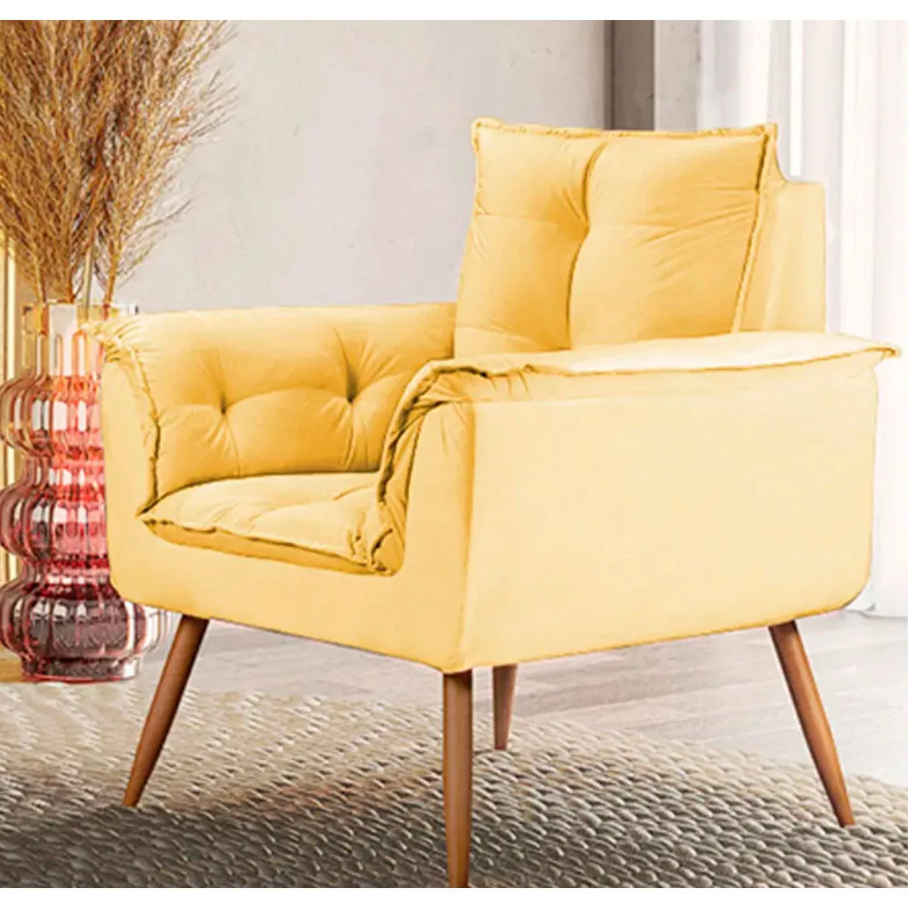 Image 1 of 8 of Poltrona Decorativa Opala Veludo Speciale Home