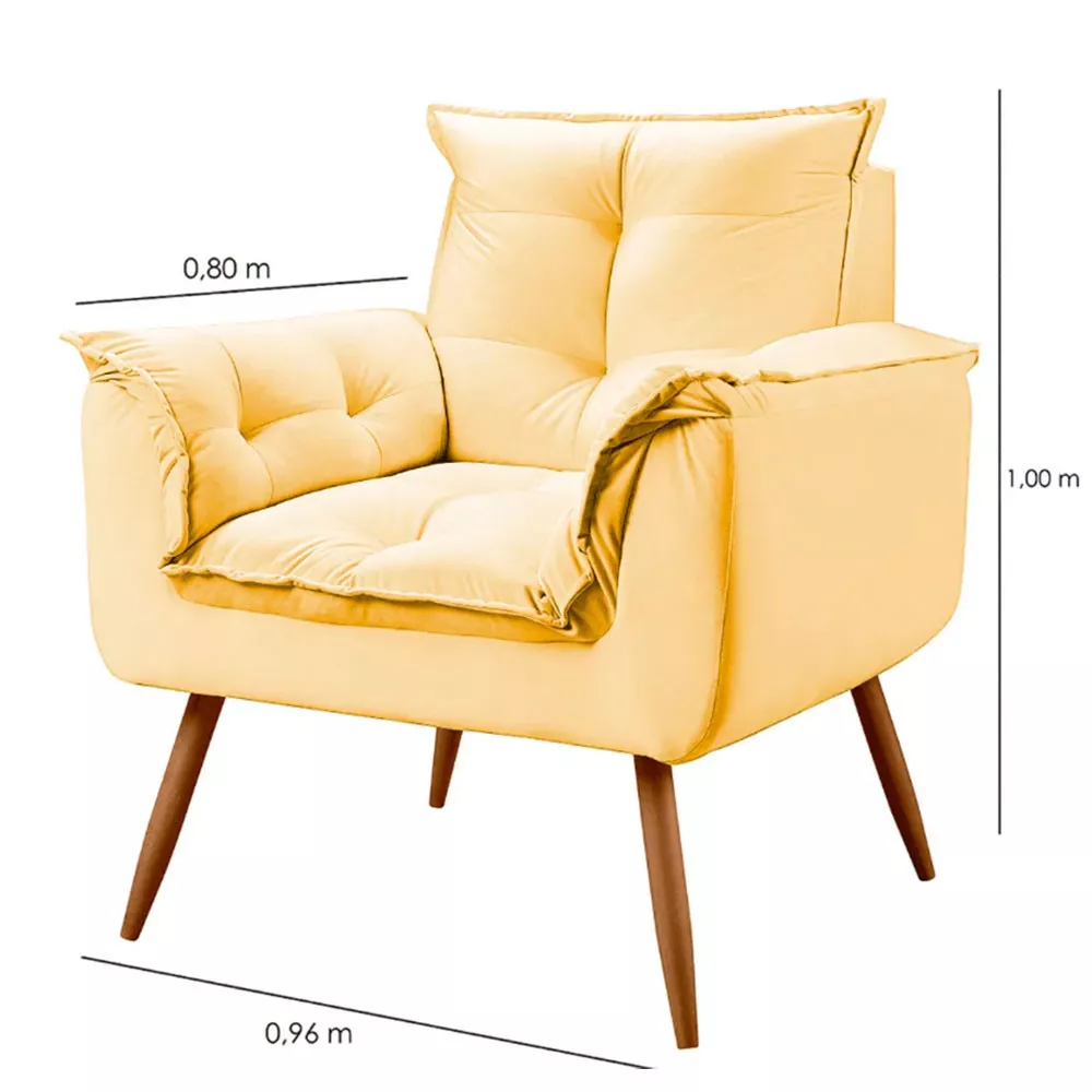 Image 6 of 8 of Poltrona Decorativa Opala Veludo Speciale Home