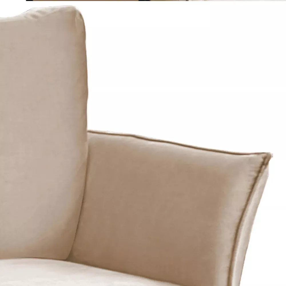 Image 3 of 6 of Poltrona Decorativa Lotus para Sala Recepção em Suede Bege com Base Preta Speciale Home