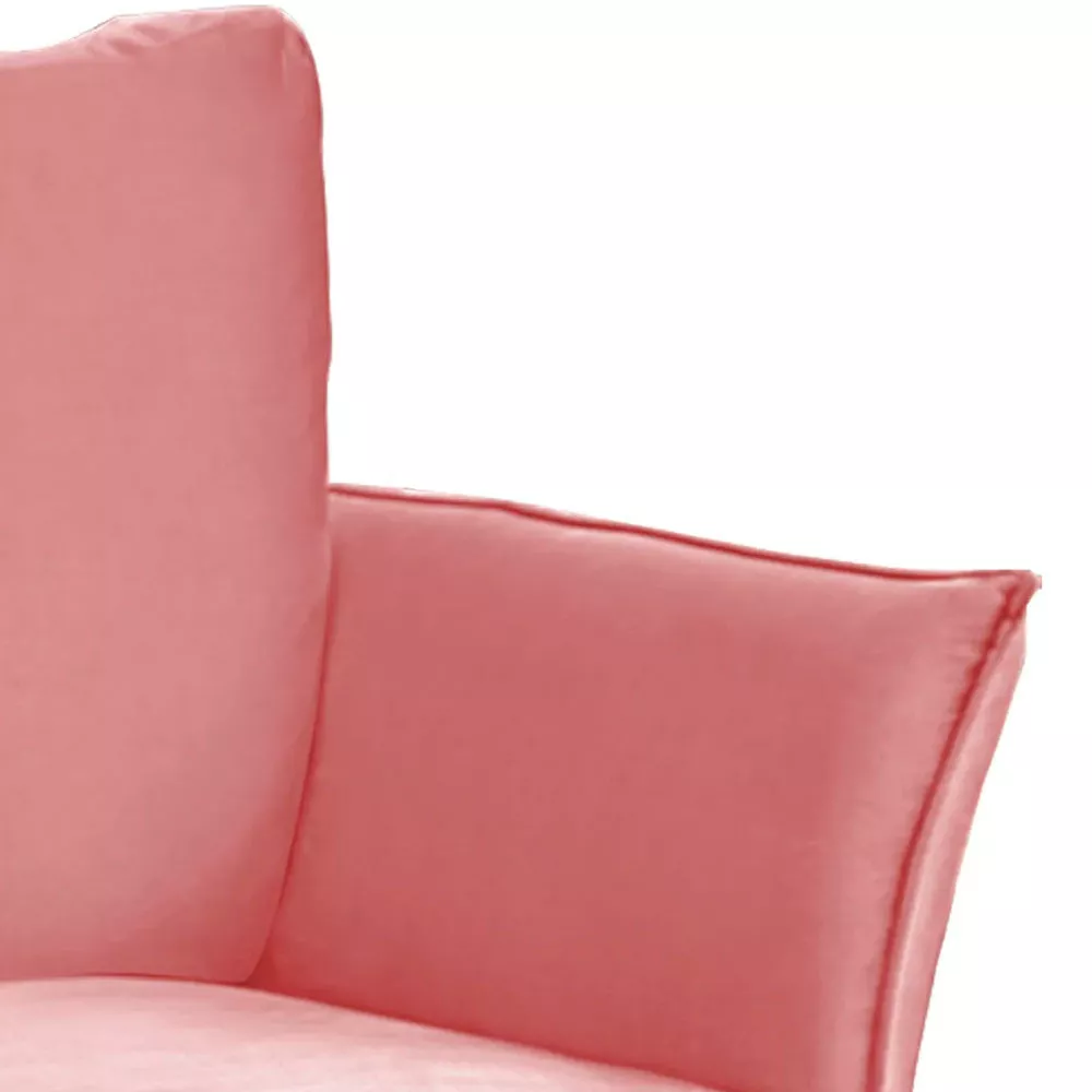 Image 3 of 6 of Poltrona Decorativa Lotus para Sala Recepção em Suede Rosê com Base Preta Speciale Home