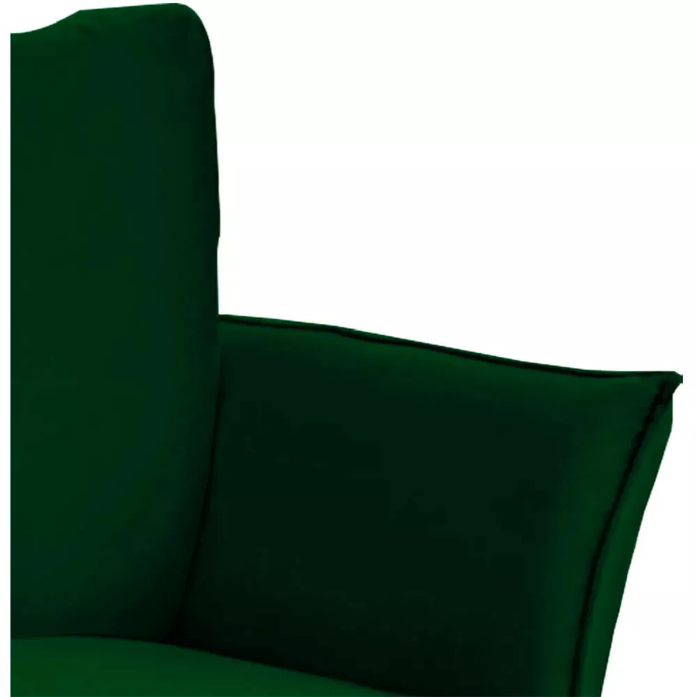 Image 3 of 6 of Poltrona Decorativa para Sala Recepção Lotus Suede Verde com Base Preta Speciale Home