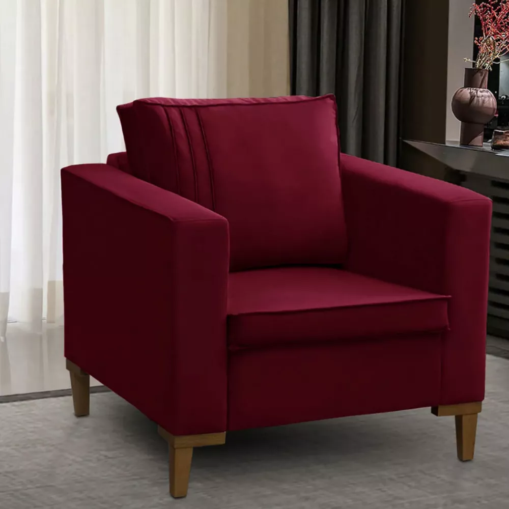 Image 1 of 7 of Poltrona Decorativa Riviera Veludo Speciale Home