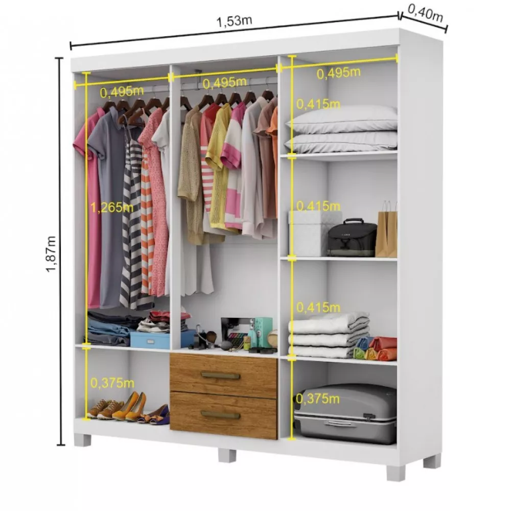 Image 6 of 7 of Guarda Roupa Casal A22 6 Portas 2 Gavetas Carioca Móveis