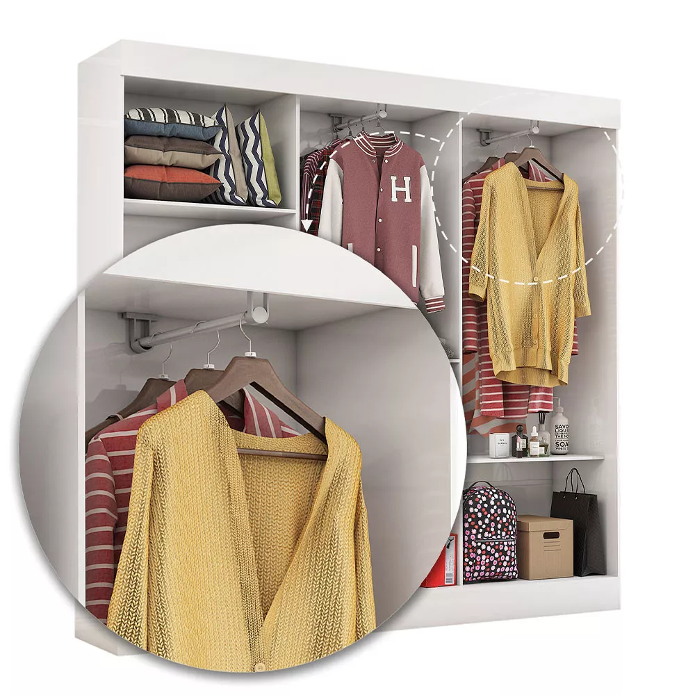 Image 2 of 7 of Closet Casal Reis 2 Gavetas 5 Prateleiras Carioca Móveis